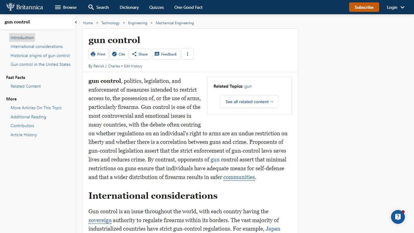 gun control | Laws, Debate, Pros, Cons, & Facts | Britannica